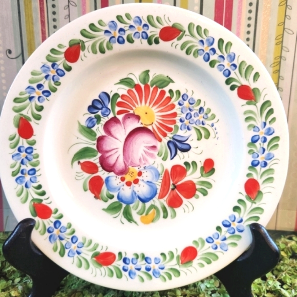 20's Czechoslovakian Antique Handpainted Flowers DITMAR URBACH Chodovia 7" Plate